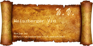 Weiszberger Vid névjegykártya