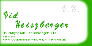 vid weiszberger business card